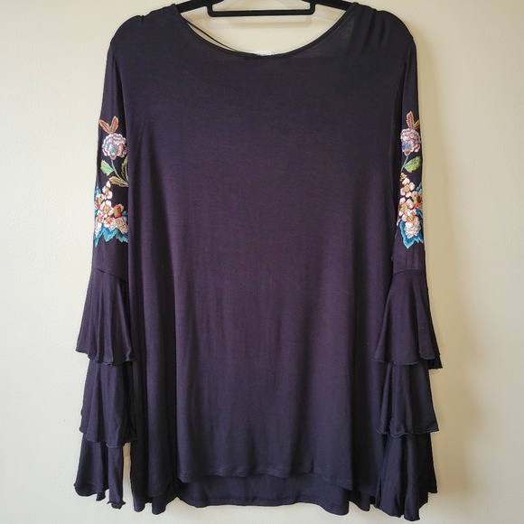 Anna Sui Loves INC International Concepts Embroidered Bell Sleeve Top Size 2XL - Picture 12 of 15